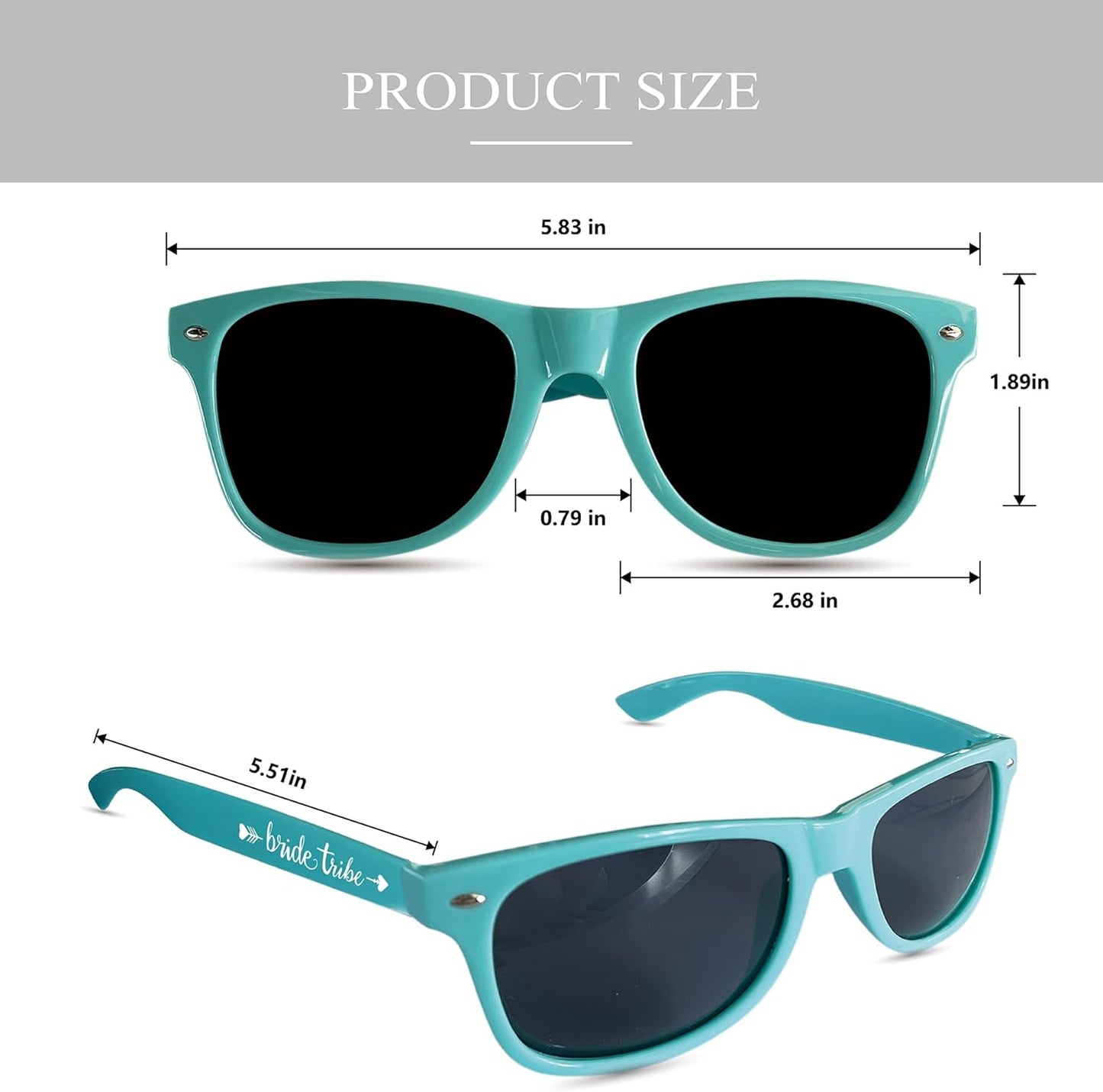 LADY&HOME 10 Pack Bachelorette Party Sunglasses, Bridesmaid and Bride Tribe Sunglasses for Bridal Party, Bridal Shower, Wedding(Blue)