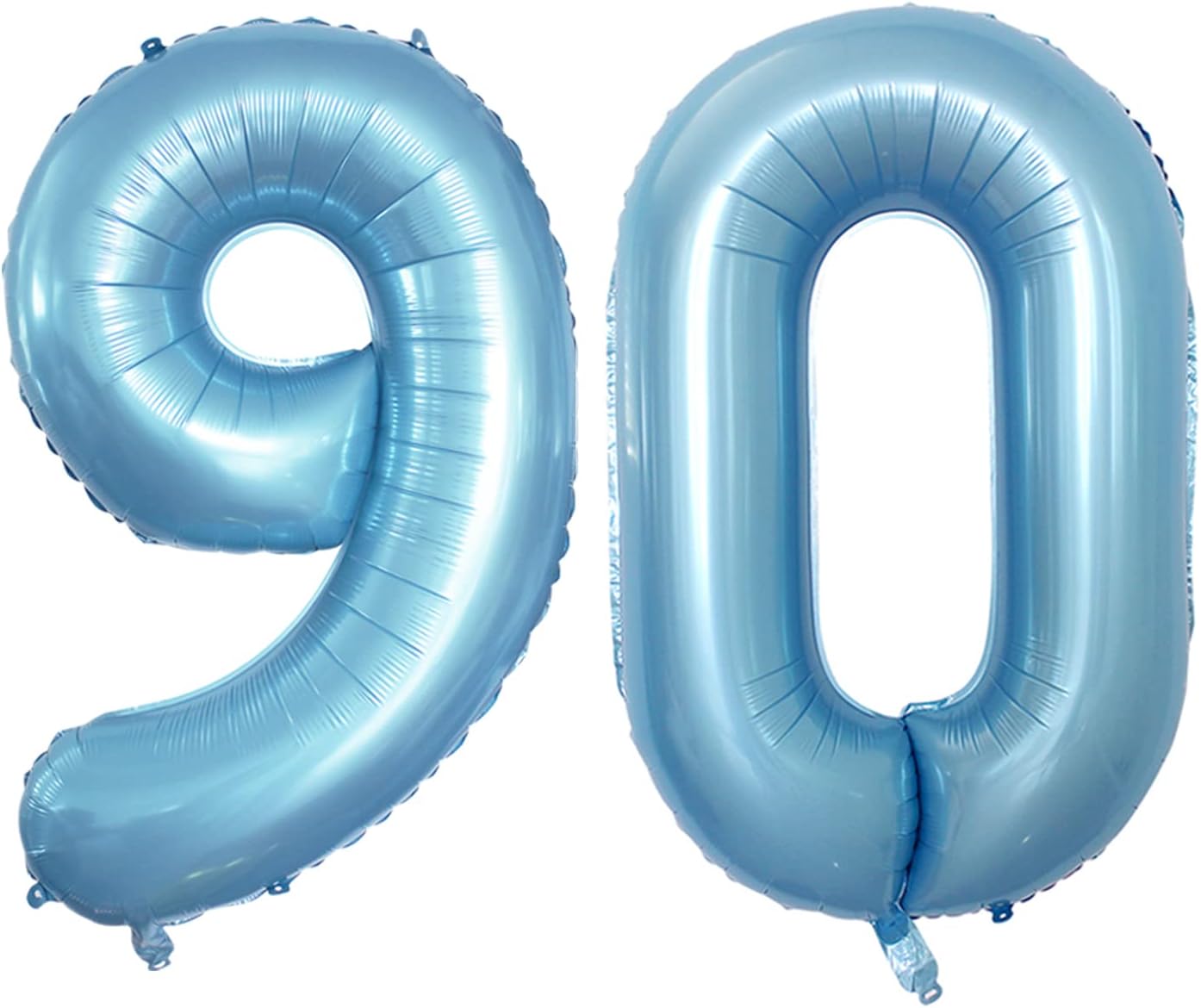 GOER Number 90 Balloons for 90th Birthday Party Decorations,42 Inch Jumbo Foil Helium Balloons for 90th Anniversary (Light Blue)