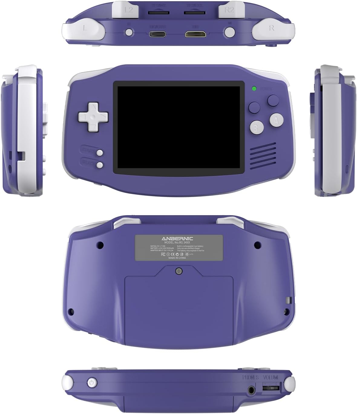 RG34XX Retro Handheld Game Consoles RG34XX Classic Retro Gaming Console 32+64G Card Preloaded Games 5000+ rg34xx Portable Gaming Console Linux 64-bit 3500mAh Battery WiFi Bluetooth HD and TV Output Indigo