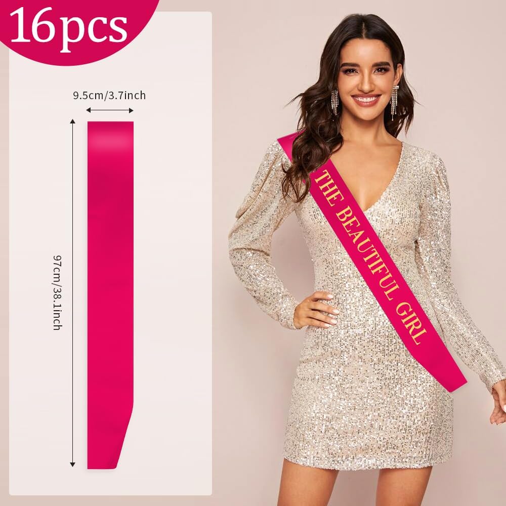 Blank Sash 16 PCS Sashes DIY Satin Sash Chair Sashes Scout Sash President Sash Senior Sash Scout Sash Wedding Party Sash