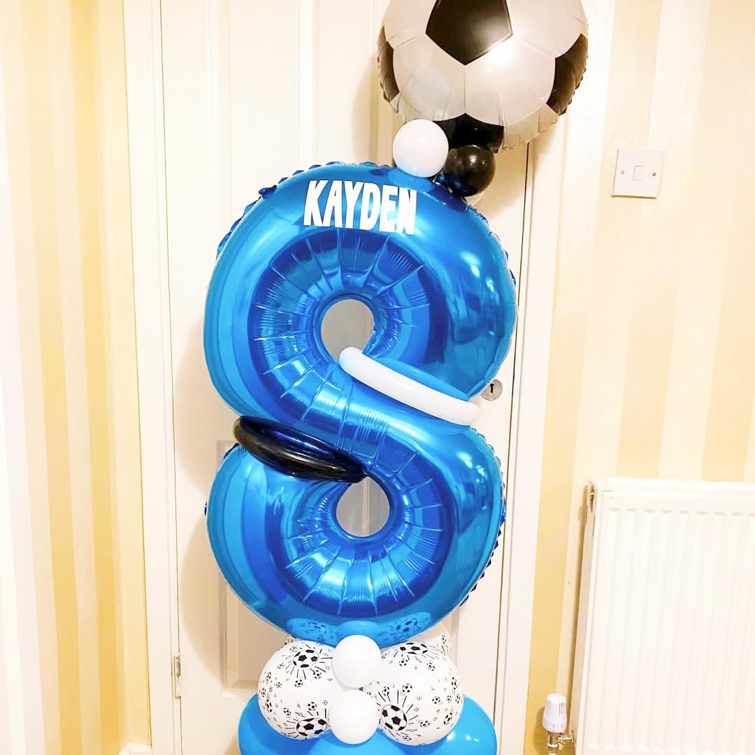 Blue 5 Balloon Number,40 Inch Number 5 Balloon Big Blue 5 Foil Mylar Helium Balloon for Birthday Party Decorations