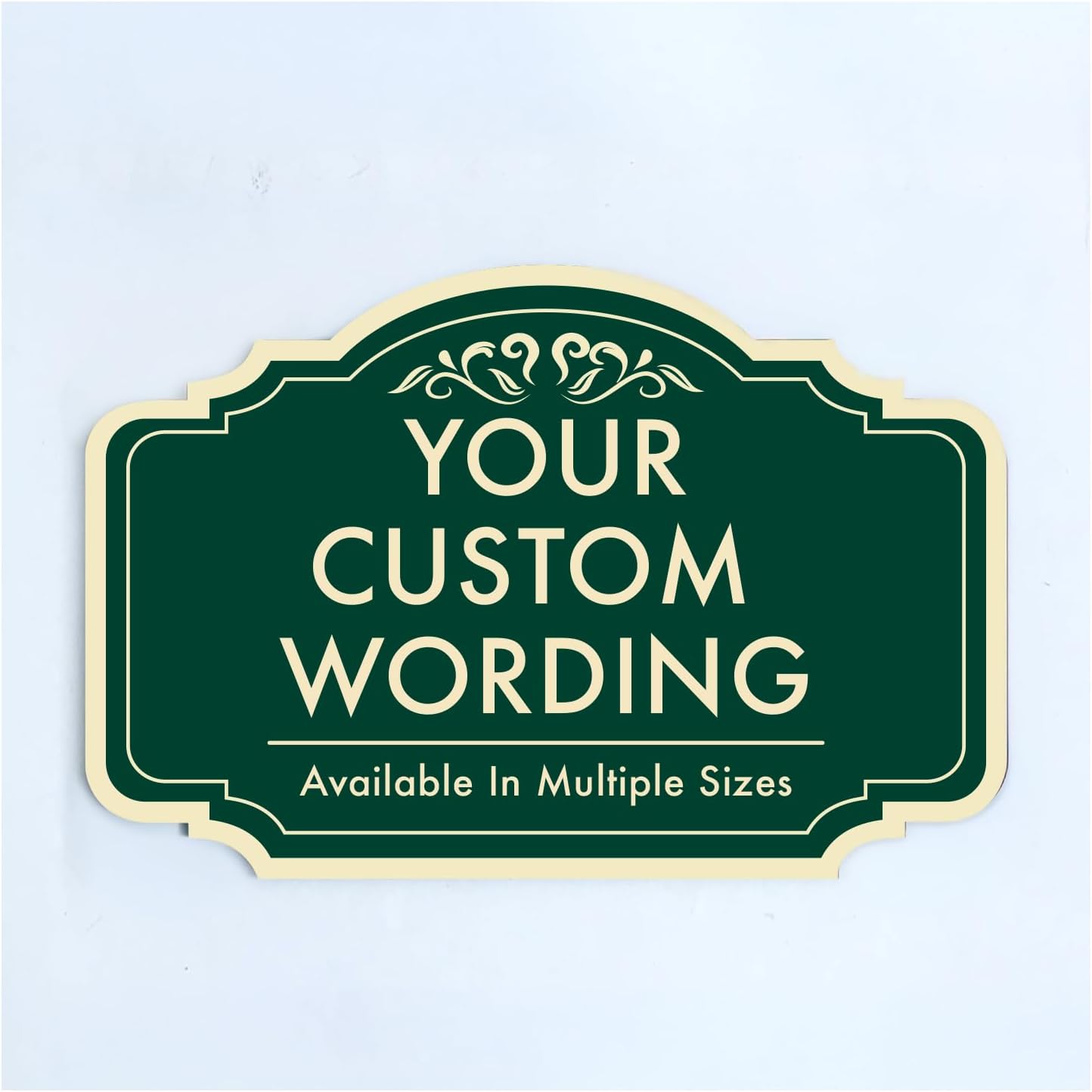 Custom Decorative Outdoor Metal Signs, Personalized Aluminum Signs, Customized Driveway Signs, Waterproof Signs Made In USA, Design 2 Forest Green 42x28 In