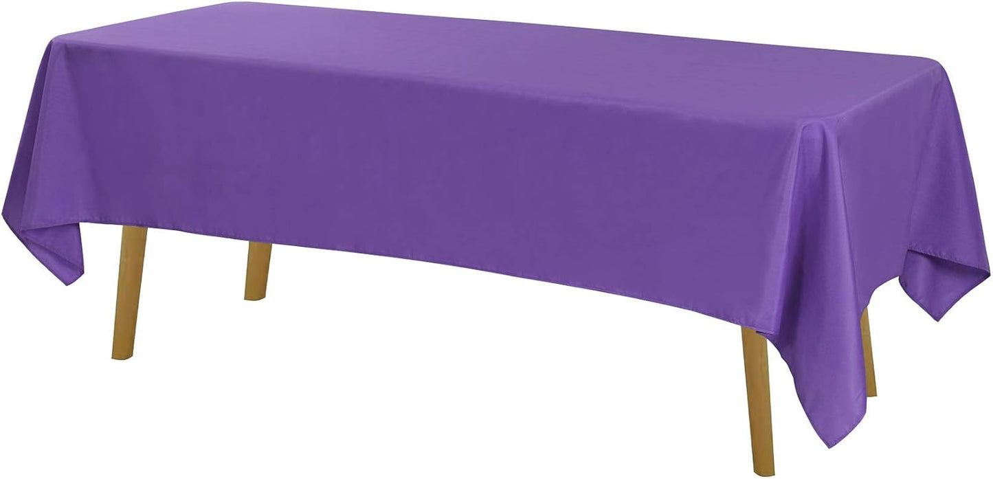 Rectangle Tablecloth 60x102 inch Washable Polyester Fabric Table Cloth for Wedding Party Dining Banquet Decoration（60x102,Purple）
