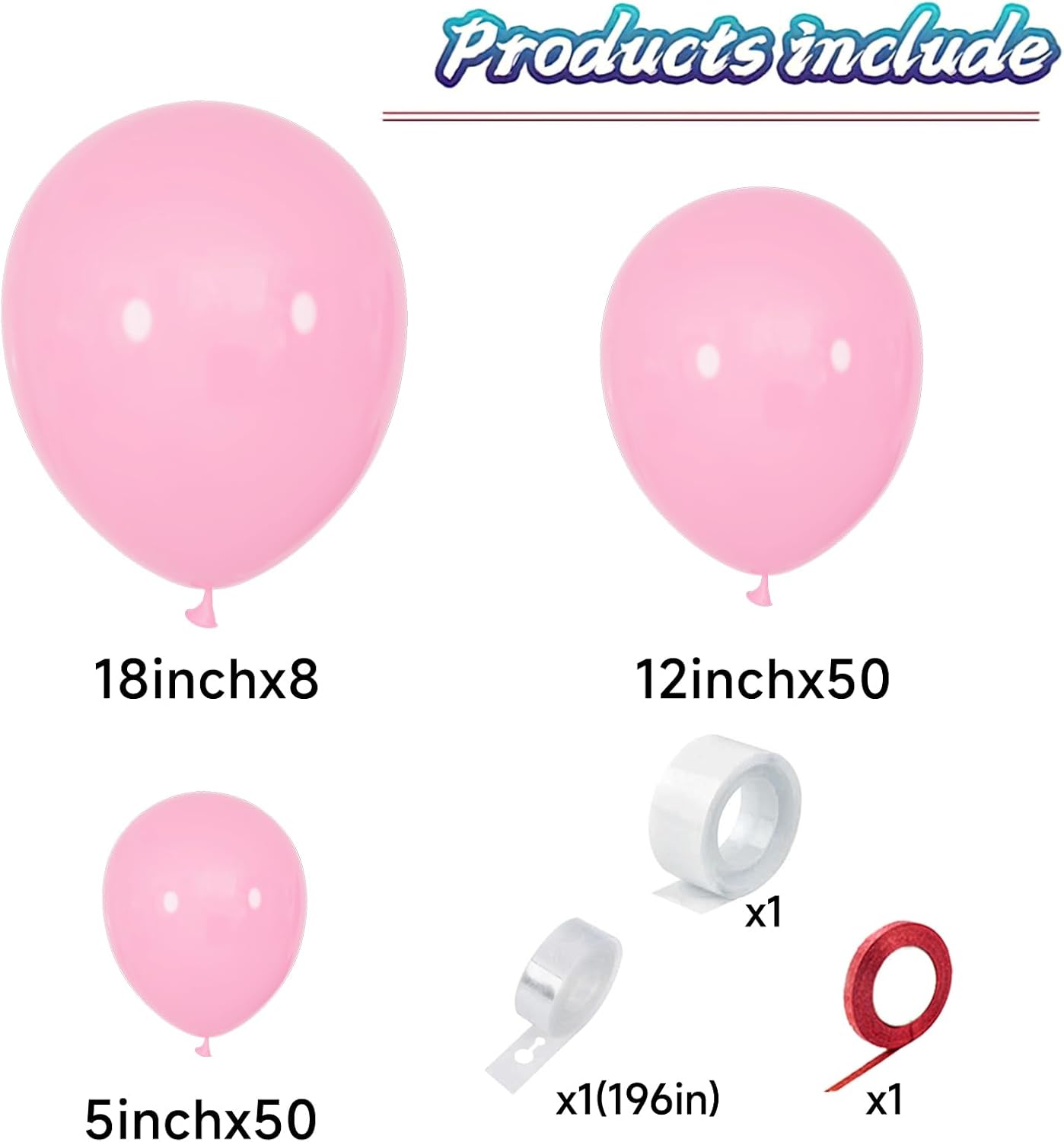 KAWKALSH Light Pink Balloon Arch Kit 111Pcs 18 12 5 Inch Latex Party Balloons Garland for Birthday Baby Shower Wedding Engagement Anniversary Christmas Party Decorations