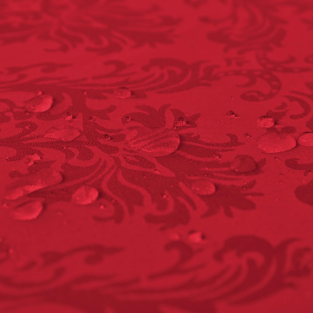 Christmas Red Jacquard Square Napkin, Damask Wrinkle Resistant Soft Polyester Napkins, Fabric Cloth Dinner Napkins for Wedding, Winter, Holiday, Xmas, Parties, Set of 4 (Red, 20X20 Napkin)