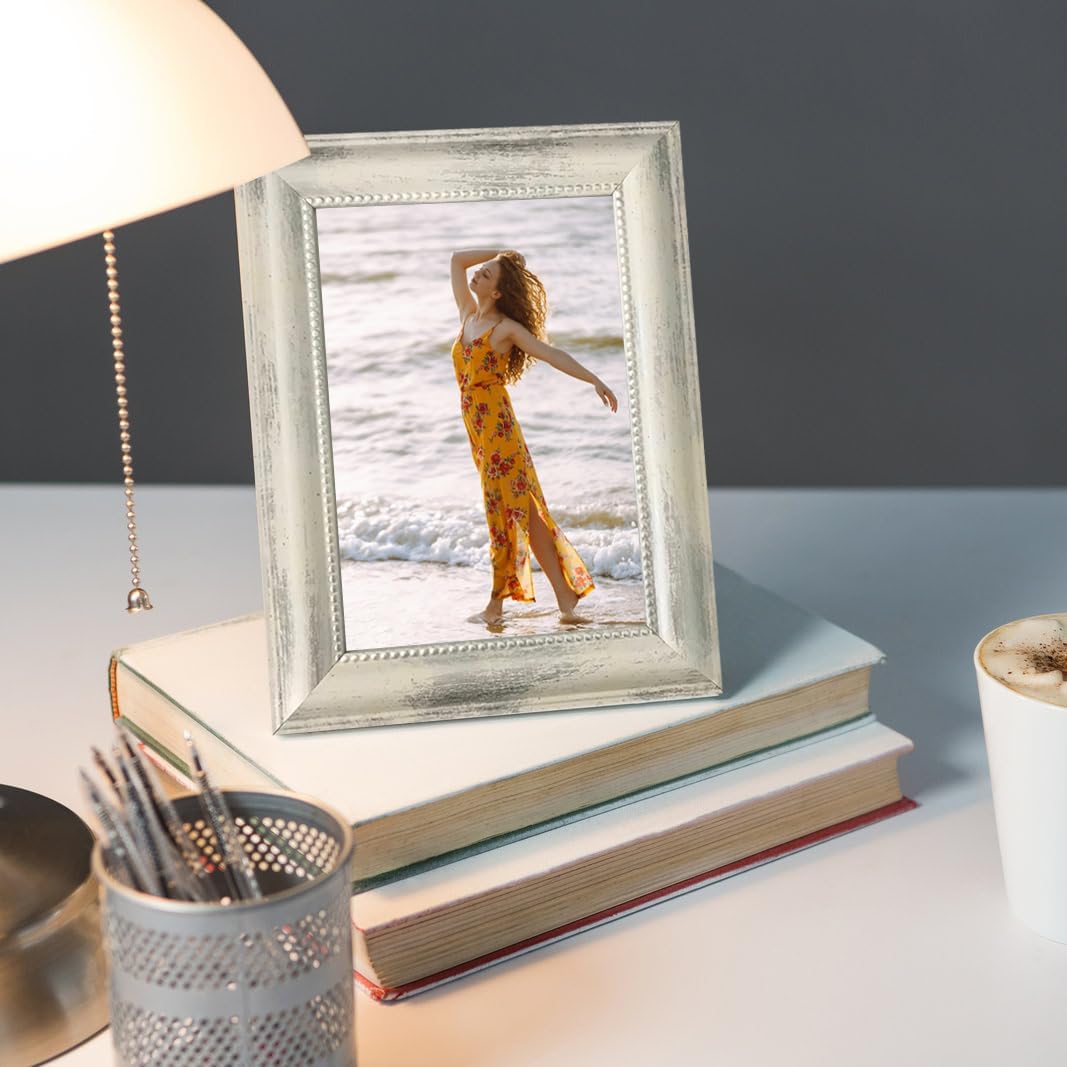 4×6 Picture Frame Set of 4,Vintage Photo Frame, Rustic Retro Picture Frame with Tempered Glass, Decorative Art on Walls and Tabletop Placement Family Friends Wedding Gift