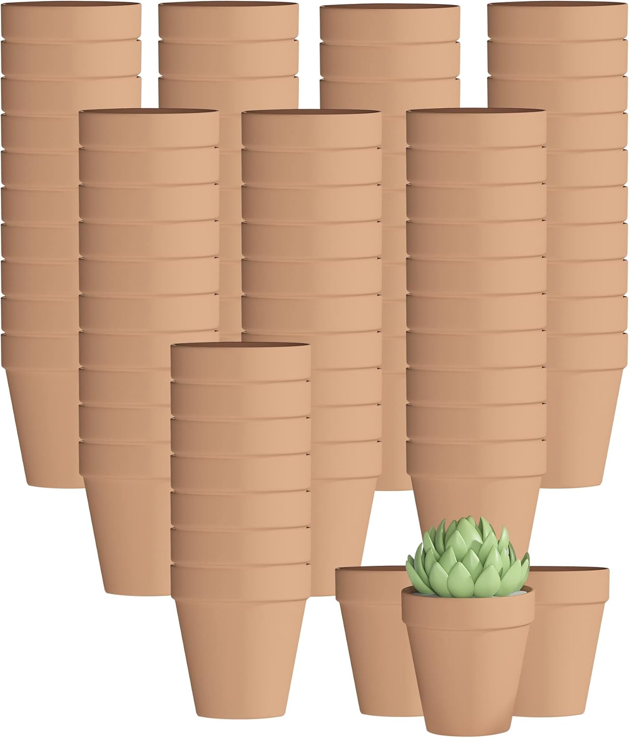 80 Pcs Small Mini Clay Pots 2.1'' Terracotta Pot Clay Ceramic Pottery Planter Cactus Flower Pots Succulent Nursery Pots- Great for Window Boxes, Cactus, Plants, Crafts, Wedding Favors