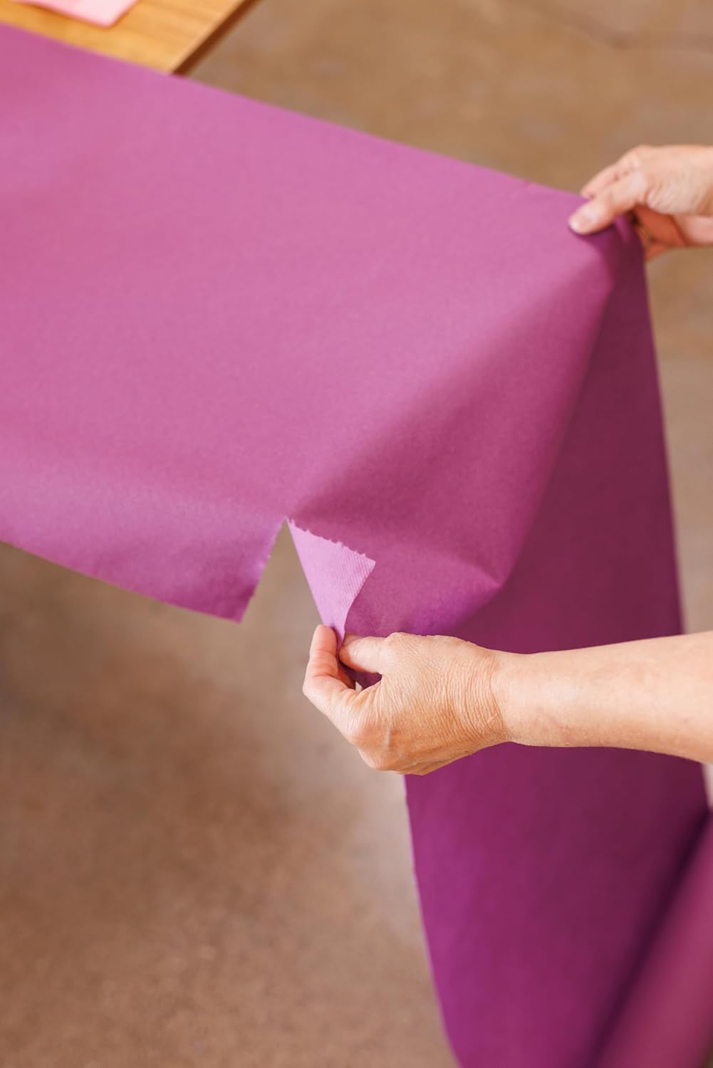 American Homestead Paper Table Runner Roll - 78 ft. Disposable Linen-Like Table Cover Roll - 20 Perforated Table Runners (16" x 48") for Parties, Weddings, and Events - Light Brown