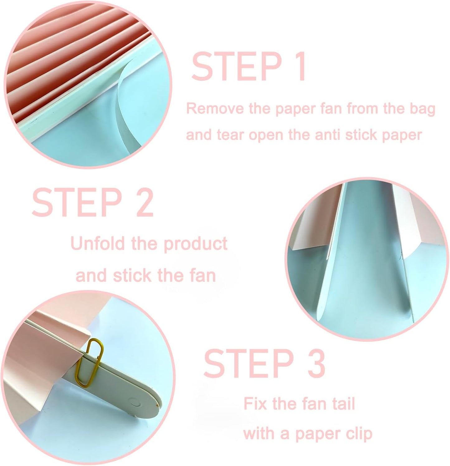 Pink Birthday Decorations,DIY Pink Paper Fans Hanging Decoration ,Party Supplies Party Fans 16in, Pink Christmas,Wedding Graduation Events Accessories 30 Color DIY Set (Baby Pink)