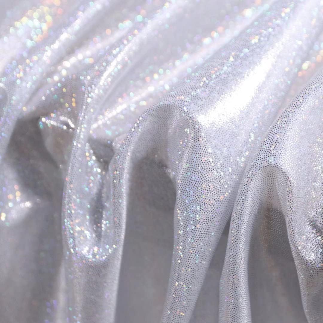 Fitable Silver Sequin Tablecloth for Parties 52x70 Inch - Sparkle Glitter Table Cloth Laser Rectangle Overlay for Wedding Baby Shower Ceremony Birthday Holiday Banquet