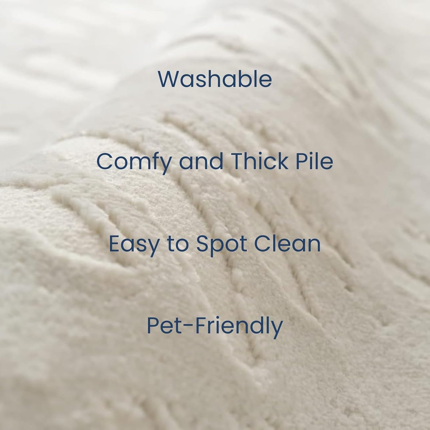 Revival Rugs Shell 3'11"x6'1" Machine Washable Area Rug for Kitchen Bedroom - 100% Recycled Oeko-TEX Certified, Medium Pile, Beige, Cream