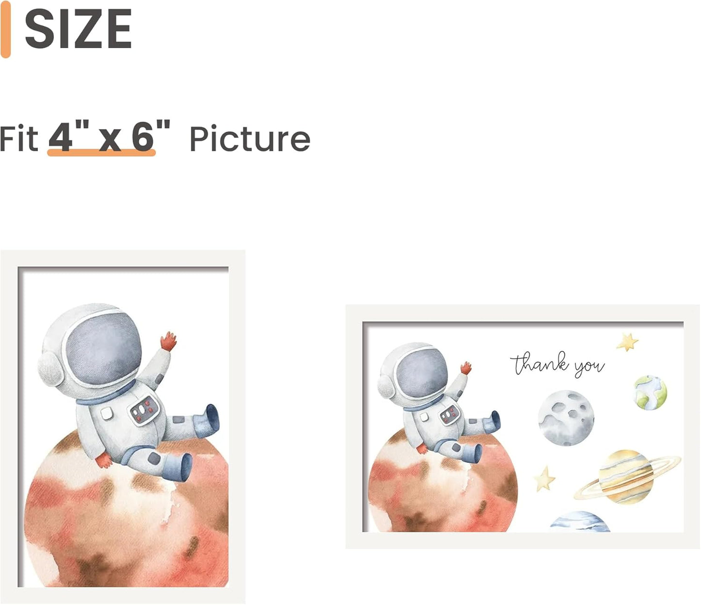 upsimples 4x6 Picture Frame Set of 3, Made of High Definition Glass for 4 x 6, Wall and Tabletop Display Thin Border Photo Frames for Home Decor, White