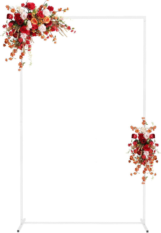 Asee'm 6.6FTx4FT White Wedding Arch Backdrop Stand Square Metal Rectangular Arch Frame for Ceremony Party Birthday Bridal Baby Shower Anniversary Arbor Balloon Decoration