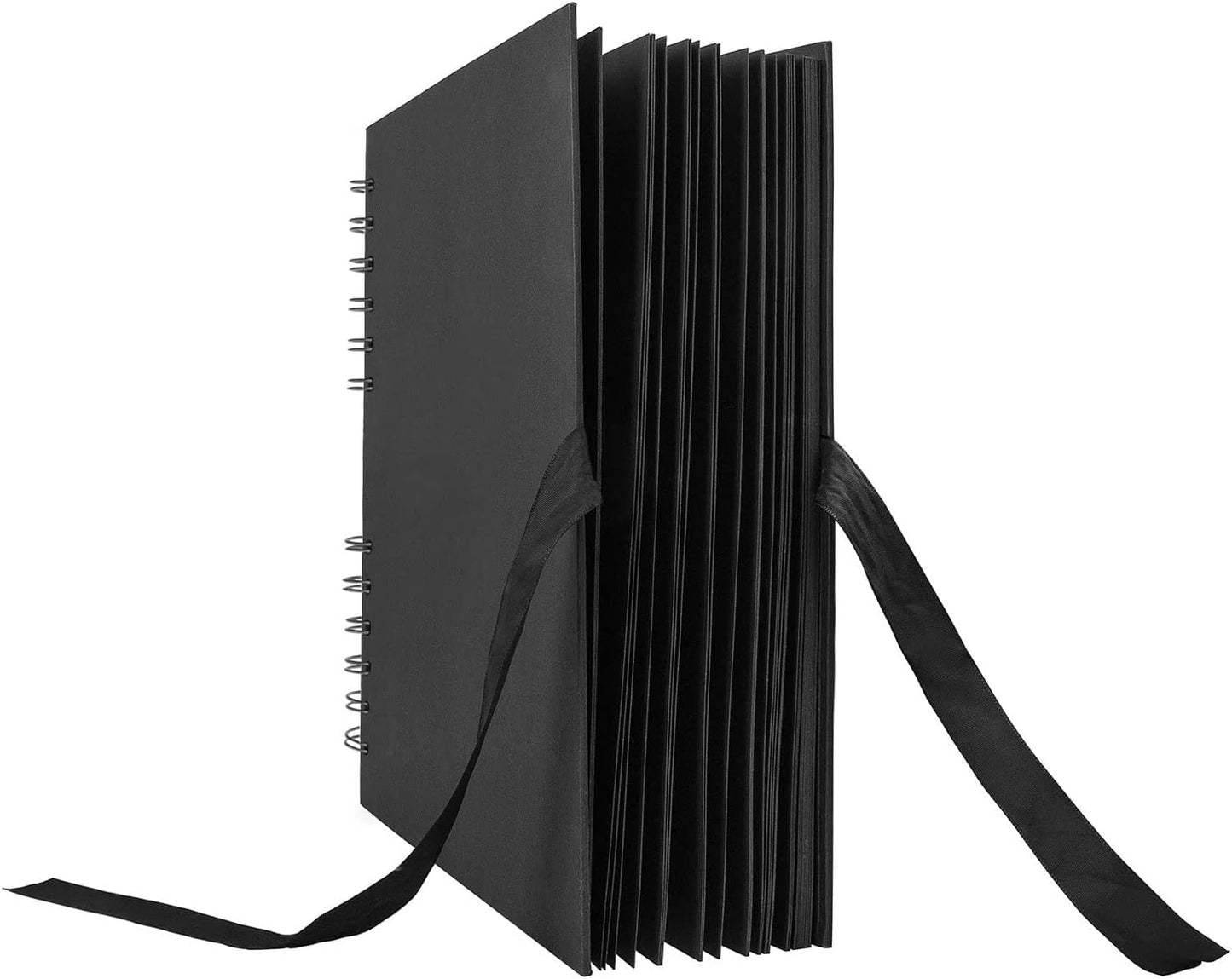 INNOCHEER Photo Album - Self Adhesive 80 Black Pages, Large Scrapbook Wedding Guest Book for DIY Anniversary Travel Memory Scrapbooking (Black 8X12)