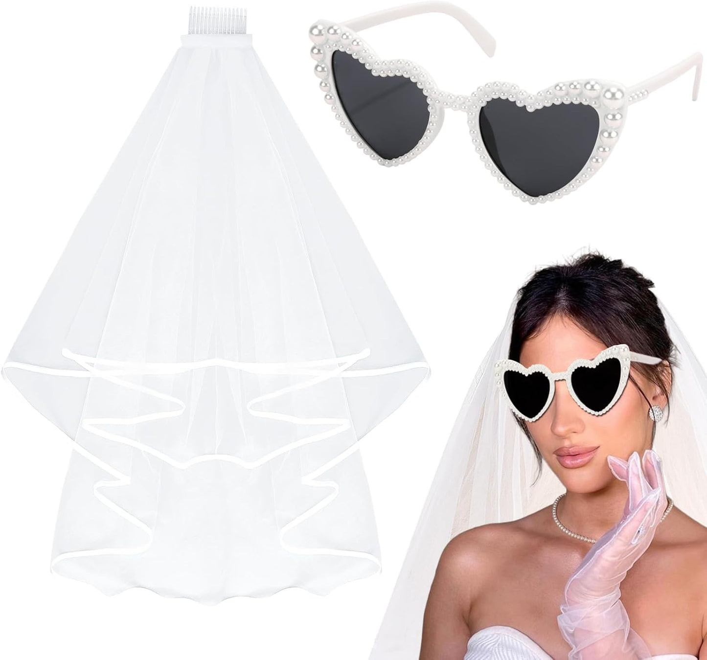 Canitor Veil Set Bachelorette Party Favors Accessories Bridal Shower Favors Gifts For Bride