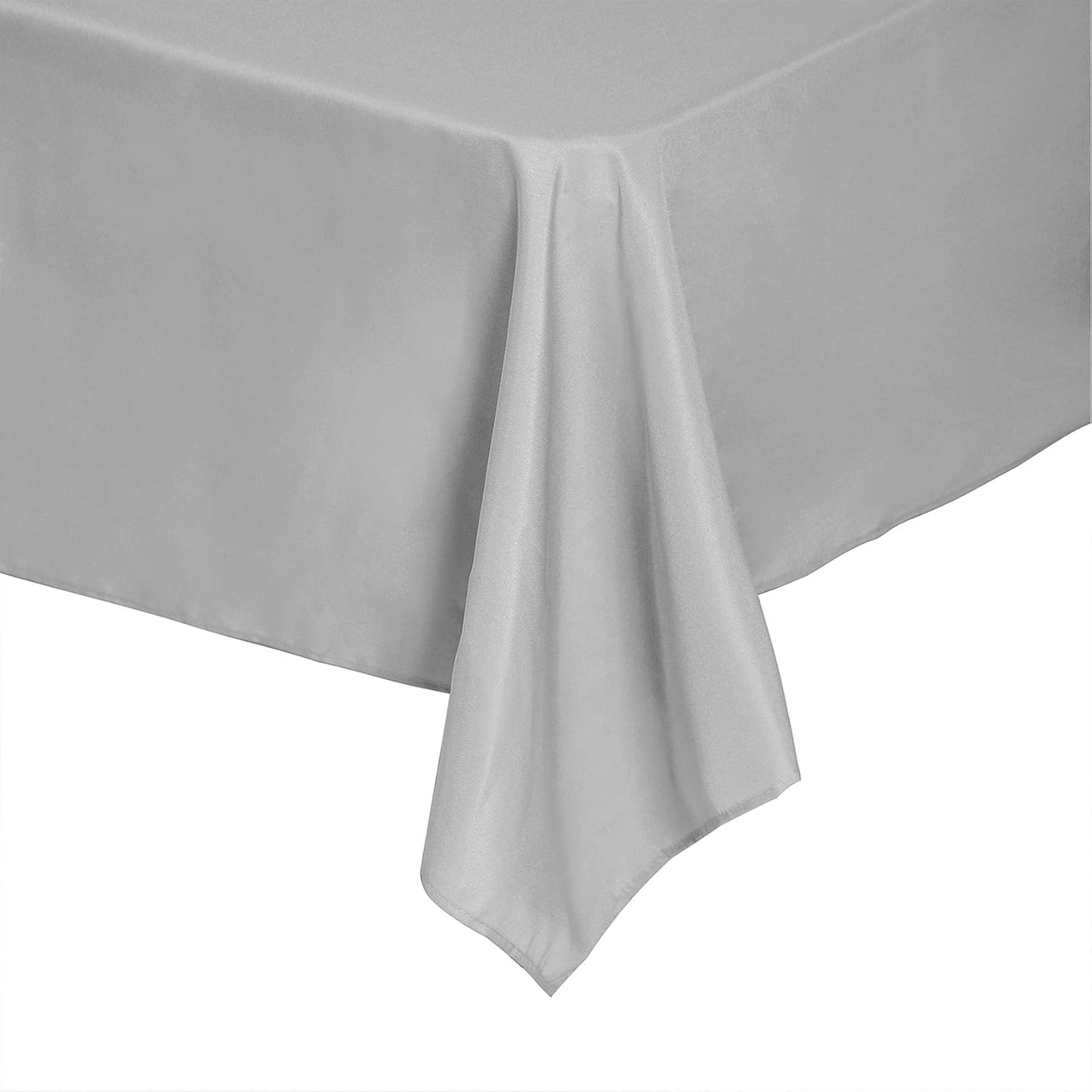 Rectangle Tablecloth 90x156 inch Washable Polyester Fabric Table Cloth for Wedding Party Dining Banquet Decoration（90x156, Silver）