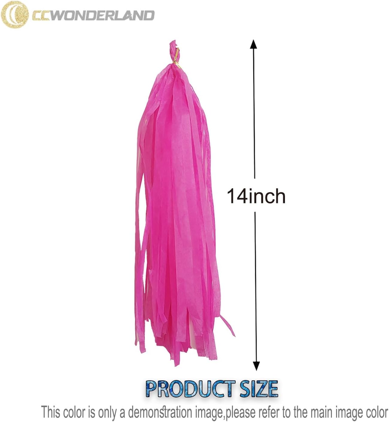 Green Pink Tassel Garland Tissue Paper Tassel Banner, Table Decor, Party Decorations for Hawaiian Neutral Birthday Wedding Bridal, DIY Kits, Pack of 15
