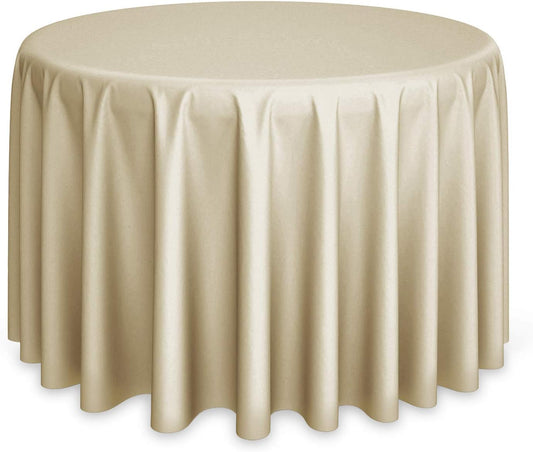 Lann's Linens - 10 Premium 108" Round Tablecloths for Wedding/Banquet/Restaurant - Polyester Fabric Table Cloths - Beige