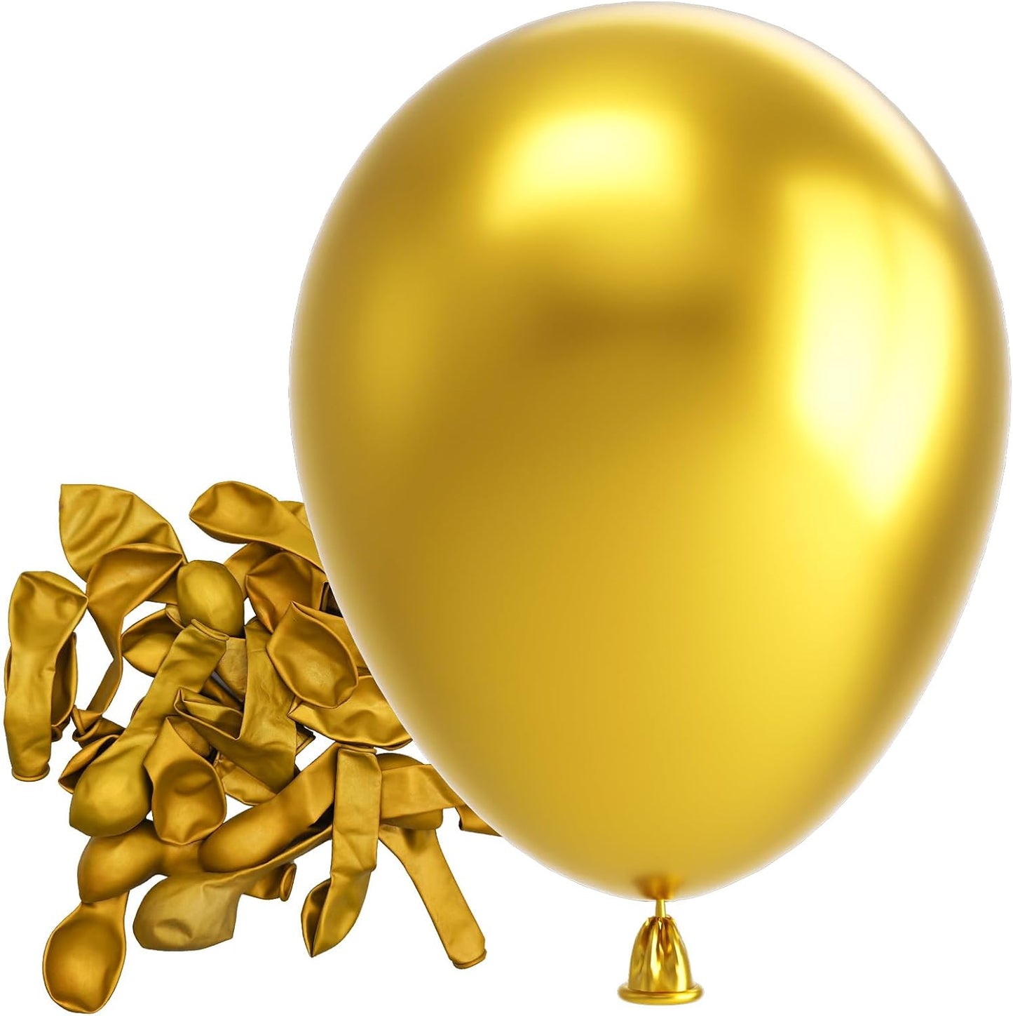 Bezente Metallic Gold Balloons Latex Balloons - 150 Pack 5 inch Chrome Gold Helium Balloons for Wedding Birthday Bridal Shower Graduation Christmas Party Decorations