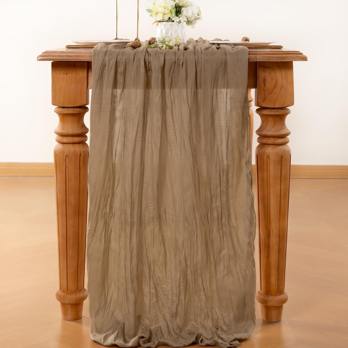 Nude Table Runner Cheesecloth Table Runner 14FT Farmhouse Table Runners 160 Inches Fall Table Decor Dining Room Centerpiece Wedding Boho Baby Shower Birthday