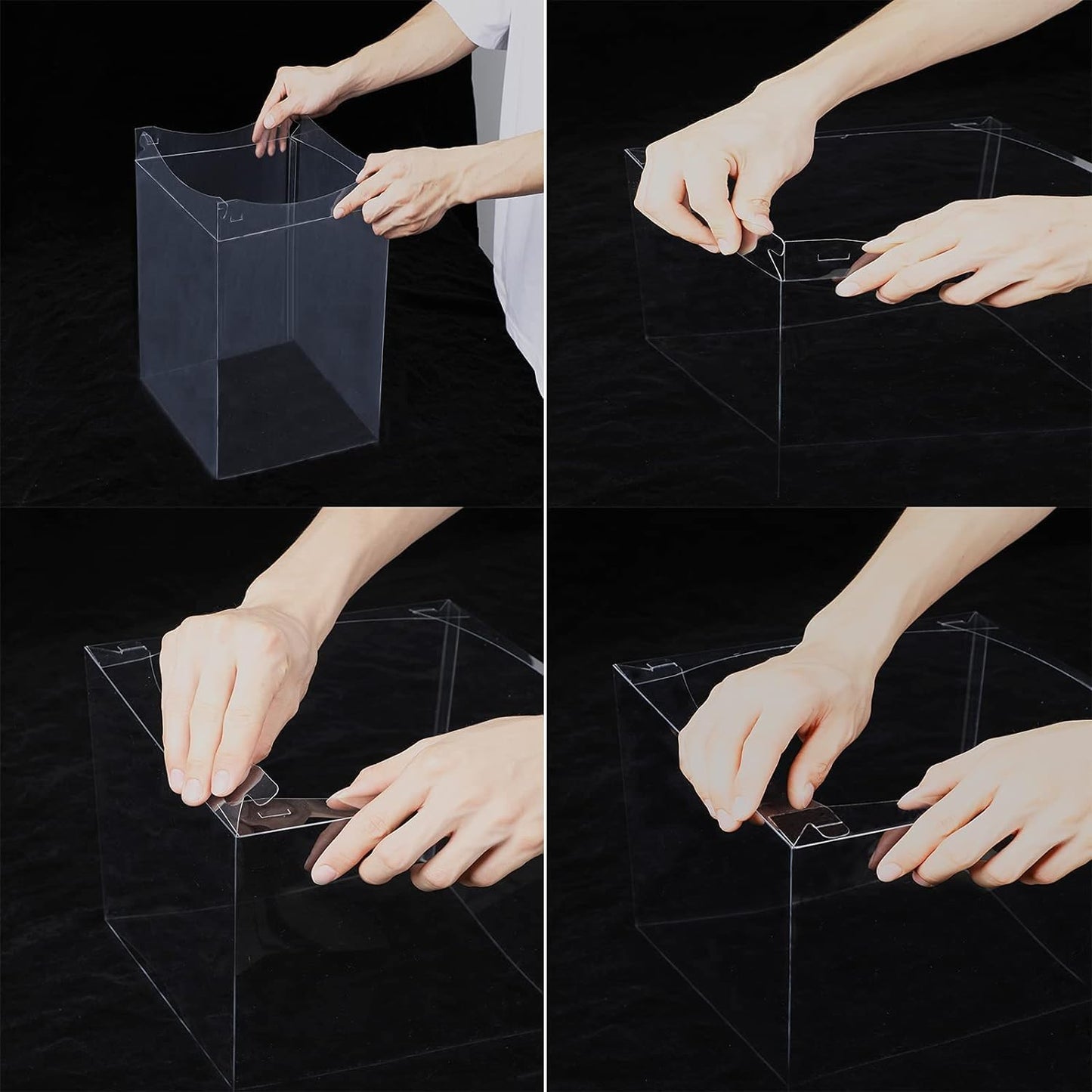 XININSUN clear cake box with ribbon,8inch 10inch cake boxes,transparent tall cake box cake carrier,Square Cardboard Cake Containers clear gift box for Wedding,Birthday,Party(6pcs-Pink)