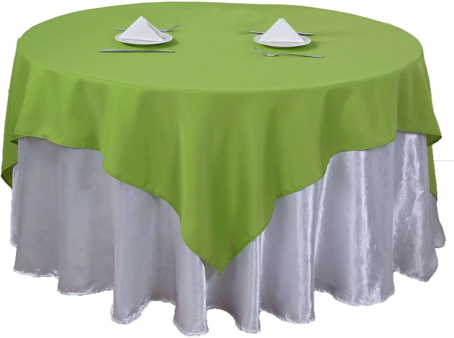 Efavormart 70" Lime Green Square Polyester Tablecloth for Dining Table, Wedding, Party, Event, Banquet, Restaurant Decoration