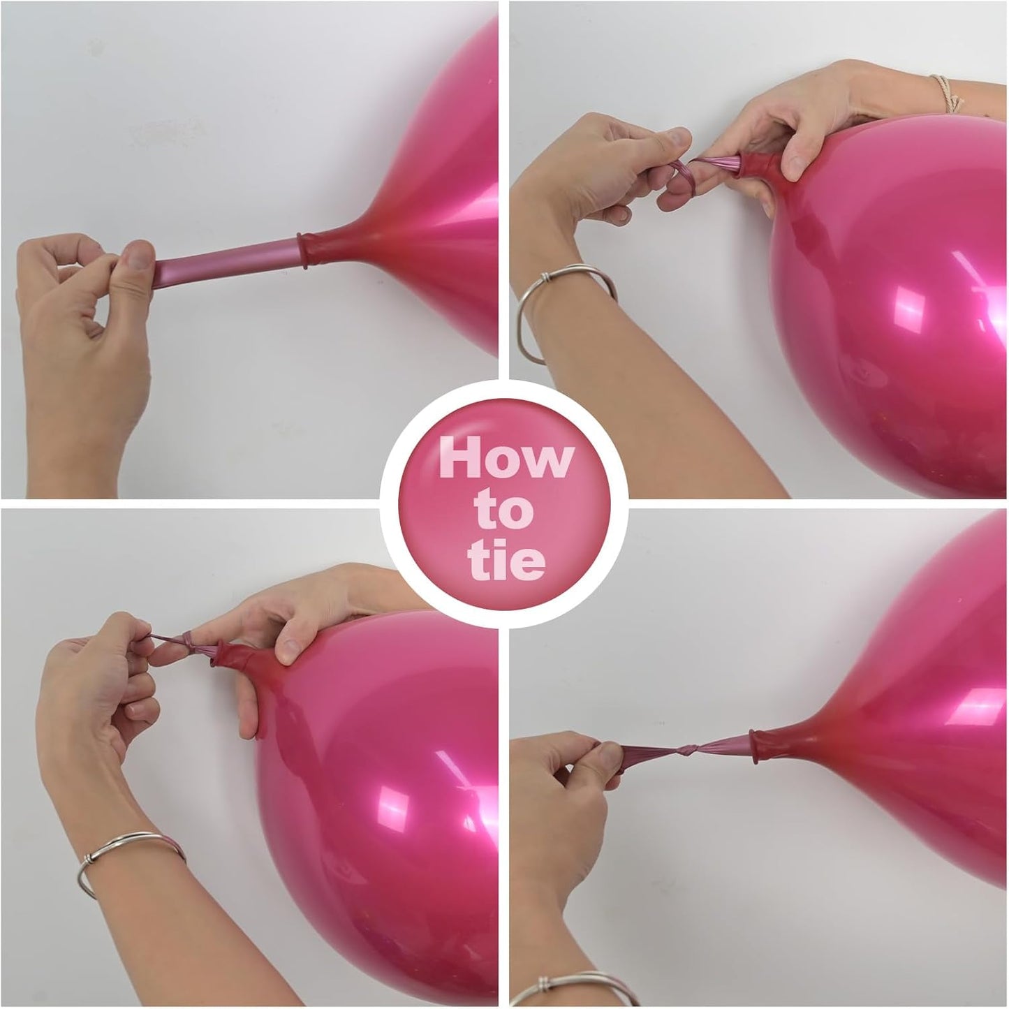 Chrome Hot Pink Balloons, 50 PCS 10 Inch Double Stuffed Metallic Hot Pink Balloons, Shiny Thick Chrome Metallic Fuchsia Balloon Latex Helium Balloon for Girls Women Birthday Wedding Party Decorations