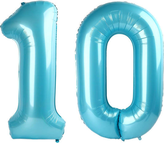 Pearl Blue 10 Number Balloon