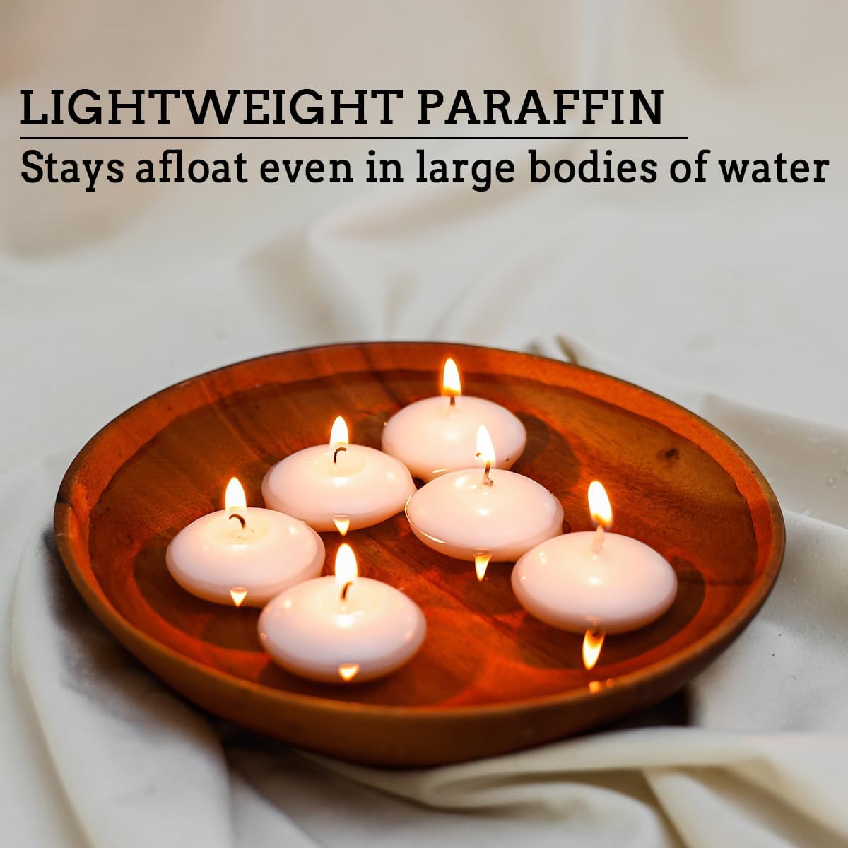 Unscented Floating Candles Set of 72, 3 Inch White Dripless Wax for Centerpieces at Wedding Pool Party Holiday, 10 Hour