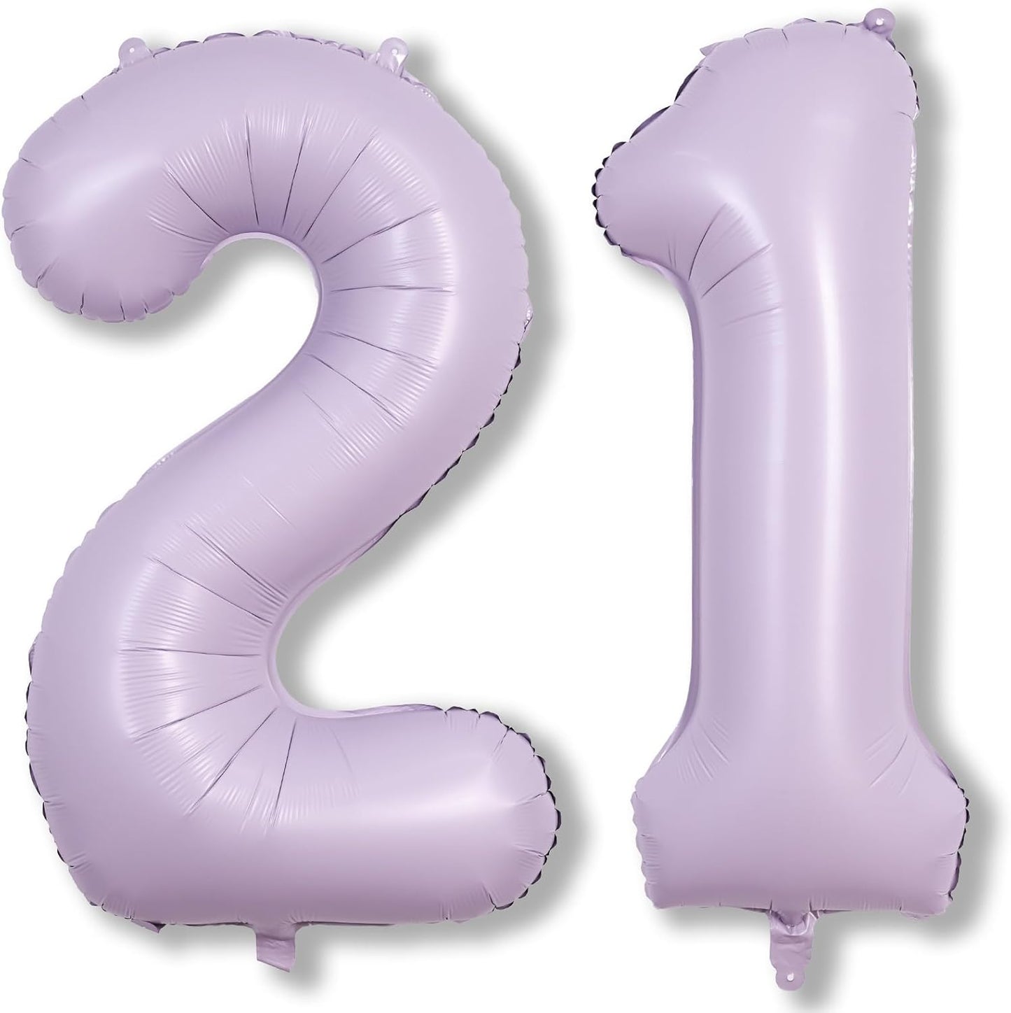 Light Purple Number 21 Balloons for Her, 40 Inch Pastel Lavender Foil Number 2 & 1 Balloons for Women, 21st Birthday Balloons for 21 Year Old Girls 12th Anniversary Birthday Party Decorations Supplies