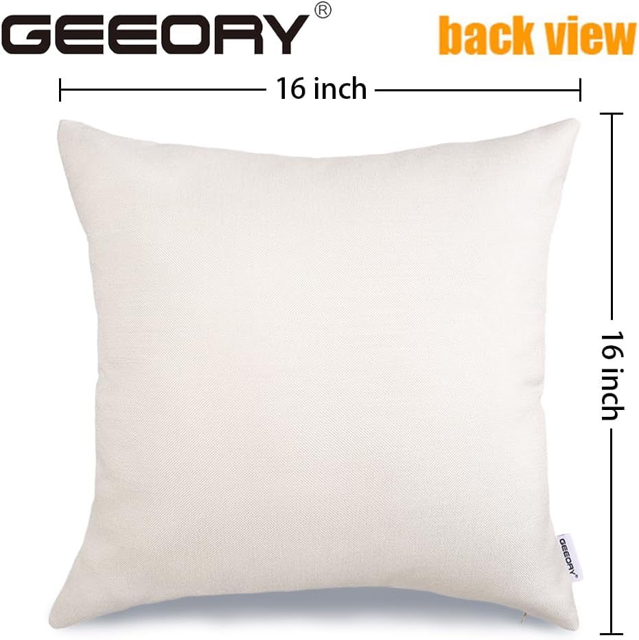 GEEORY Winter Christmas Throw Pillow Covers 16 x 16 Inch Set of 4, Xmas Trees Snowflake Snowman Joy Holiday Farmhouse Decorative Cushion Cases for Home Decoration G583-16