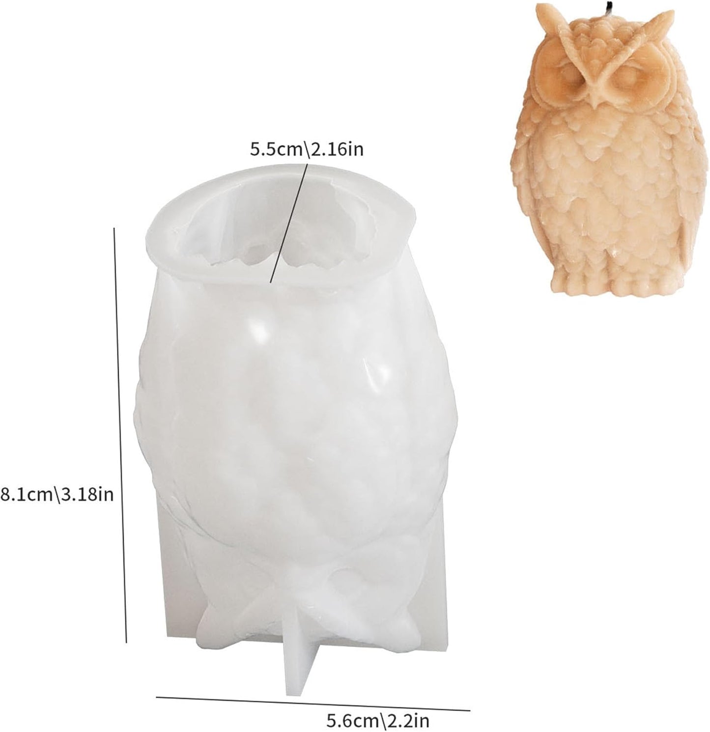 Animal & Owl Resin & Silicone Candle Mold Set - 3D Animal Mold for Home Decor & Candle Making
