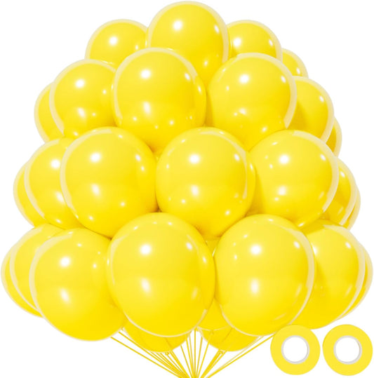 KAWKALSH Yellow Balloon 12 Inch, 110pcs Latex Party Balloons Helium Bright Color for Birthday Baby Shower Wedding Party Supplies Arch Garland Decoration