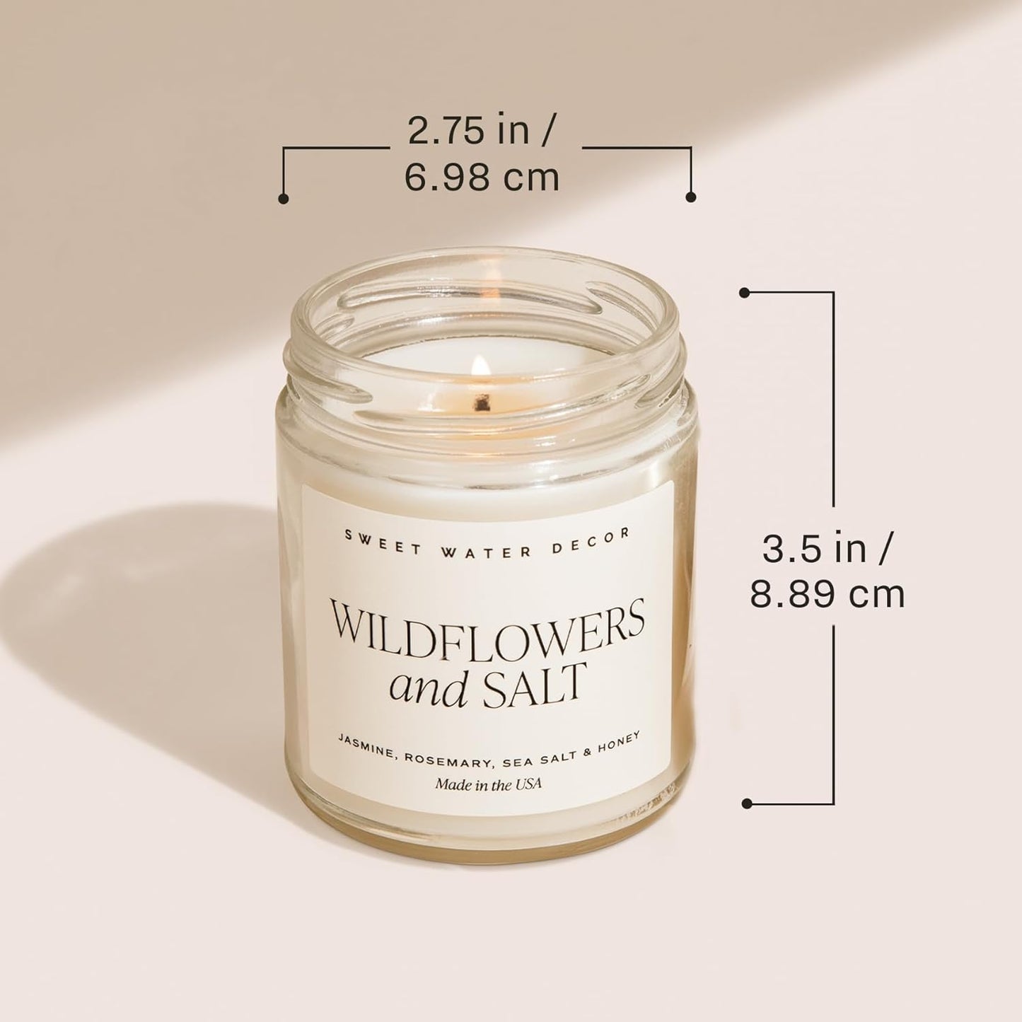 Sweet Water Decor Farmhouse Candle | Autumn, Cinnamon, and Nutmeg, Fall Scented Soy Candles for Home | 9oz Clear Jar, 40 Hour Burn Time, Made in The USA