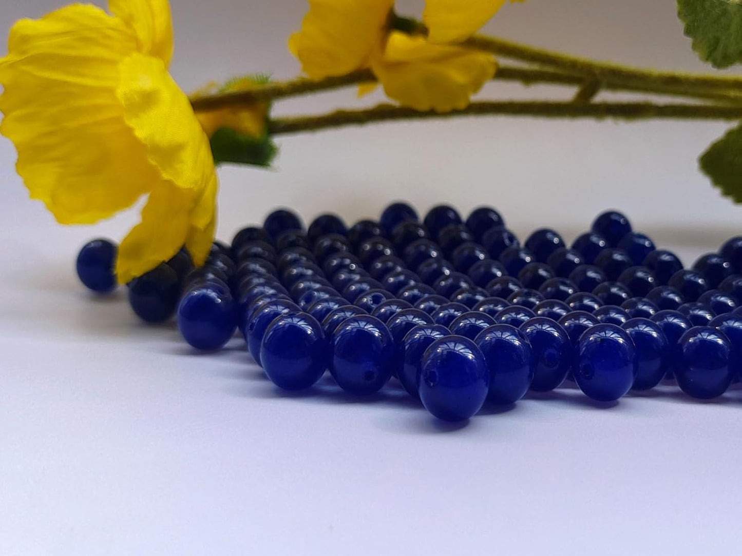 Stone Beads 10mm 60pcs Dark Blue Chalcedony Beads Round Loose Gemstones Beads for Bracelet Necklace Jewelry Making (10mm, 61031 Dark Blue Chalcedony)