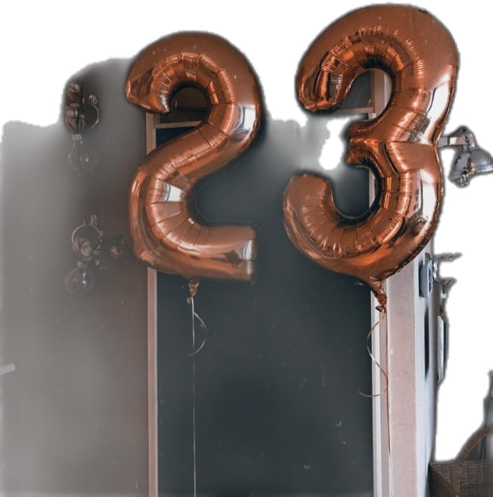 40 Inch Dark Brown 3 Large Number Balloon, 3 13 23 30 33 36 Coffee Brown Birthday Party Decorations, Number Three Foil Balloons for Anniversary Party Graduations Celebration Supplies