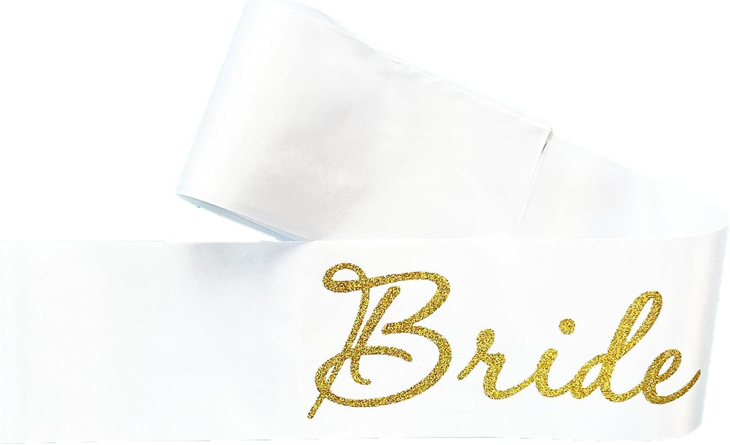 White Bride to Be Sash for Bridal Shower Bachelorette Party Wedding Hen Party Decorations Engagement Gifts Favors Miss to Mrs Sash with Glitter Letter Gold