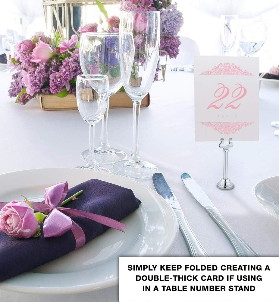 Paisley Wedding Table Numbers (Select Color/Quantity), Champagne, Pink, 1-35, Double Sided, Tent or Use in a Stand, Great for Parties & Restaurants - Made in the USA