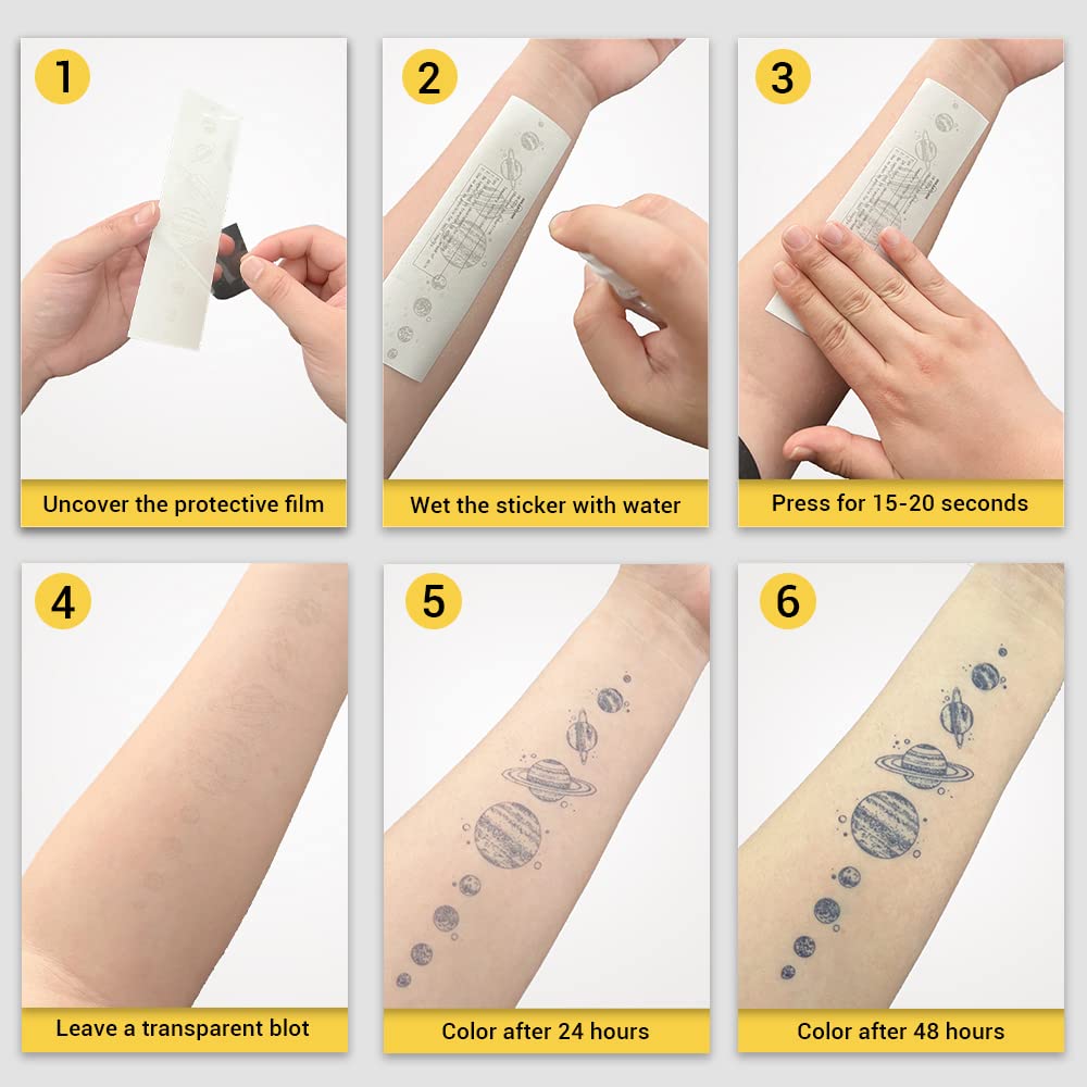 INKARTLINK Tattoo Tech, 2 Sheets Large Semi Permanent Tattoo, Adult Art Design Temporary Tattoos, Lasts 1-2 Weeks, Waterproof, Realistic Look, No Adhesive, No Reflection (Lotus Design)