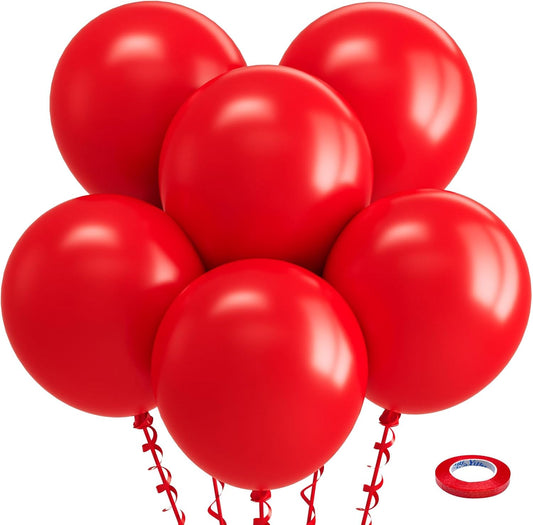 Bezente Red Balloons 18 Inch - 30 Pack Large Thick Red Balloons Big Round Red Latex Balloons for Valentine's Day Wedding Anniversary Christmas Birthday Party Decorations