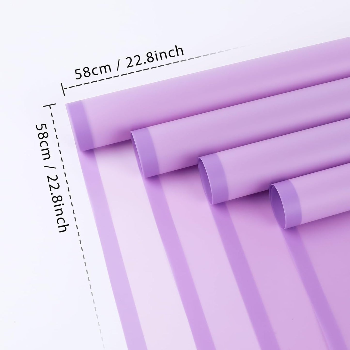 NESCCI 20 Sheet Flower Wrapping Paper - Waterproof Floral Bouquet Wrapping Paper, Florist Supplies Packaging Paper for Wedding Birthday Gift DIY (Translucent Lilac Purple)