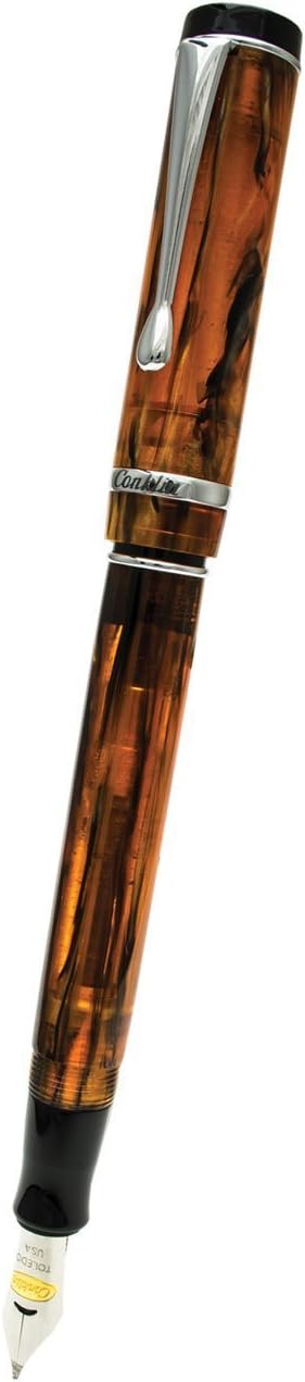 Conklin Duragraph Fountain Pen Amber - Medium Nib, Elegant Writing Tool with Warm Amber Finish