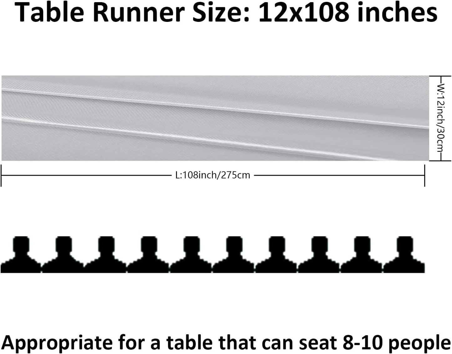 24Pack Table Runner 12 x 108 Inches Satin Silk Table Runner for Wedding, Birthday Party, Banquets, Graduations Decoration, fit Rectange and Round Table-Silver