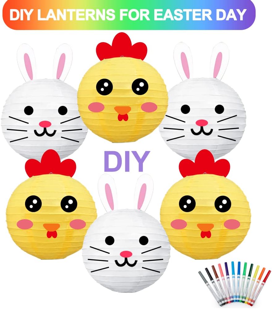 BEISHIDA 10Pcs White Paper Lanterns Decorative Chinese/Japanese Hanging Round Paper Lanterns Lamp for Birthday, Wedding, Christmas, Bridal, Home Decor, Party Decoration(Size of 4”, 6”, 8”, 10”)