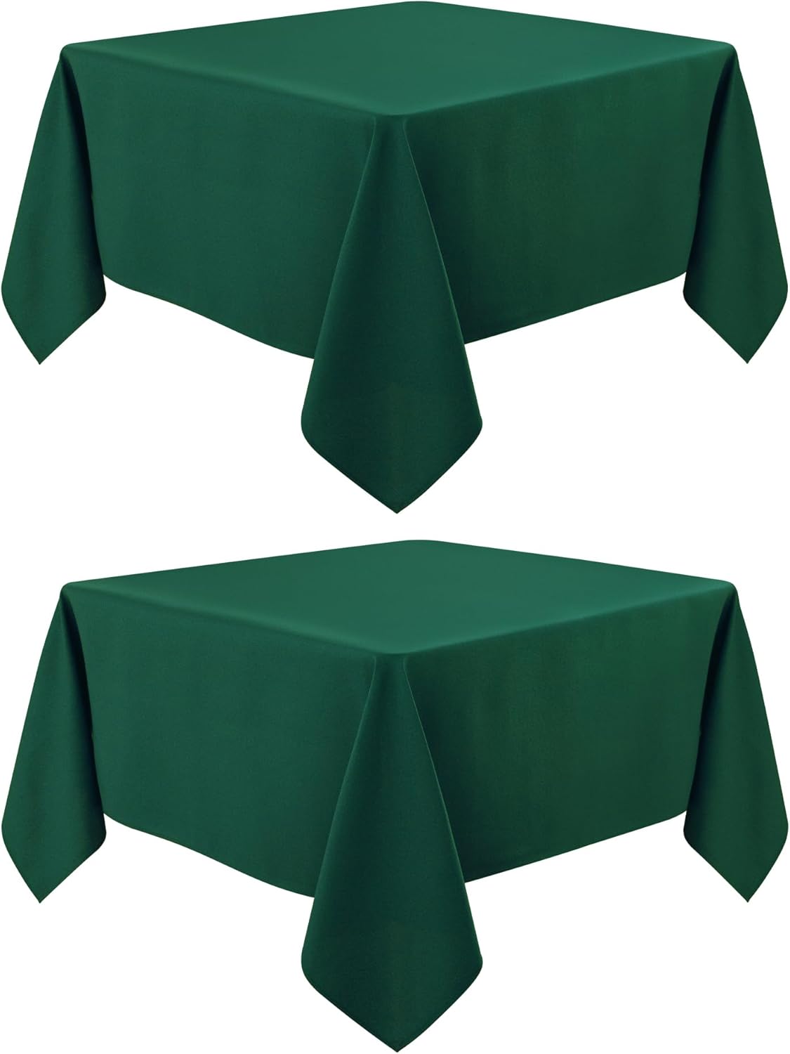 2 Pack Square Table Cloth 48X48 Inch Green Tablecloth Washable Polyester Solid Dining Table Cover for Birthday Party Dinner Holiday Outdoor Indoor