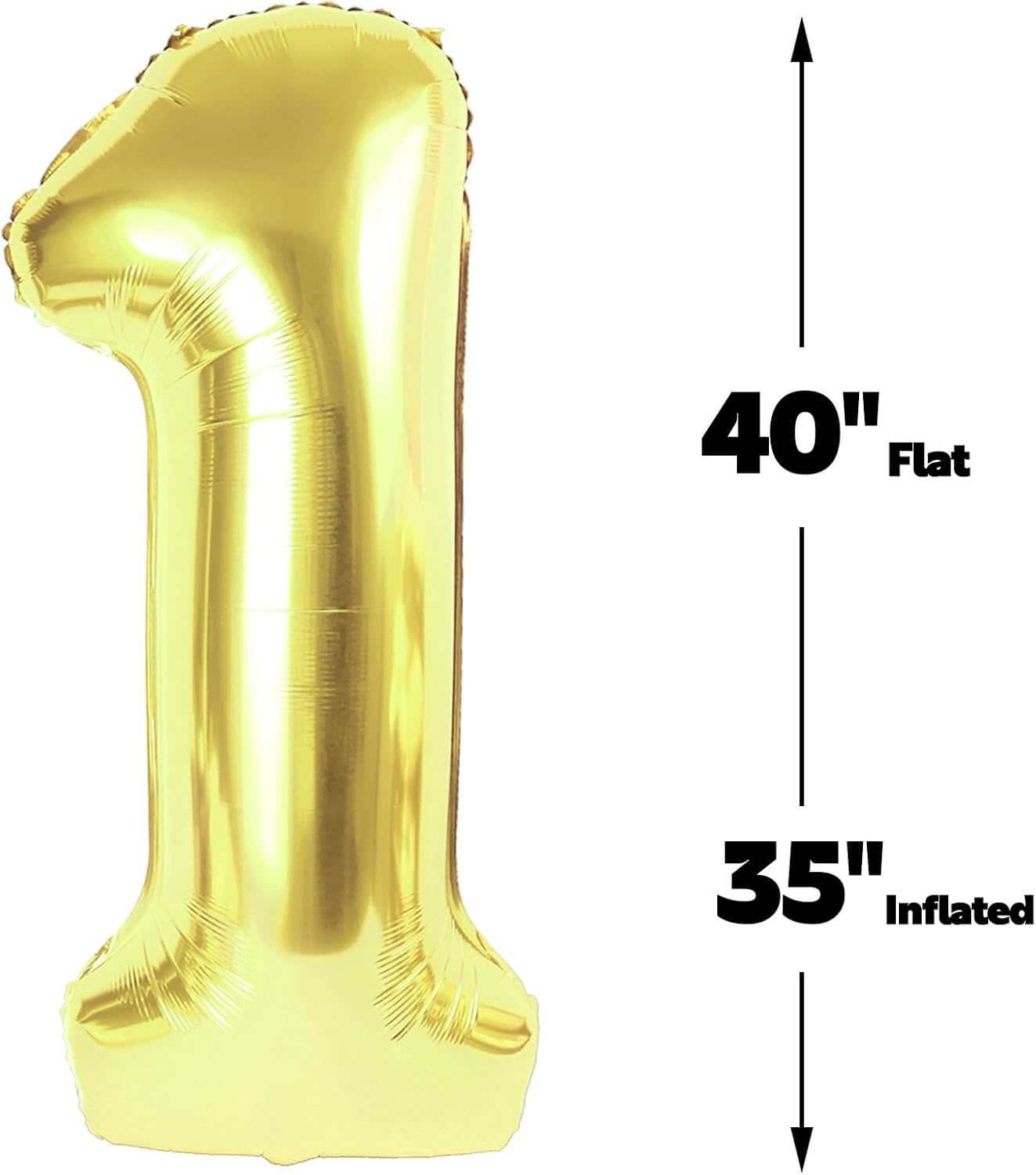 Light Gold Number 1 Balloon 40 inch, Number 1 Birthday Balloons for Boy Girl, Champagne Gold Foil One Balloon for 1st 10 11 12 16 18 Birthday Party, Anniversary Celebration Numbers Decorations