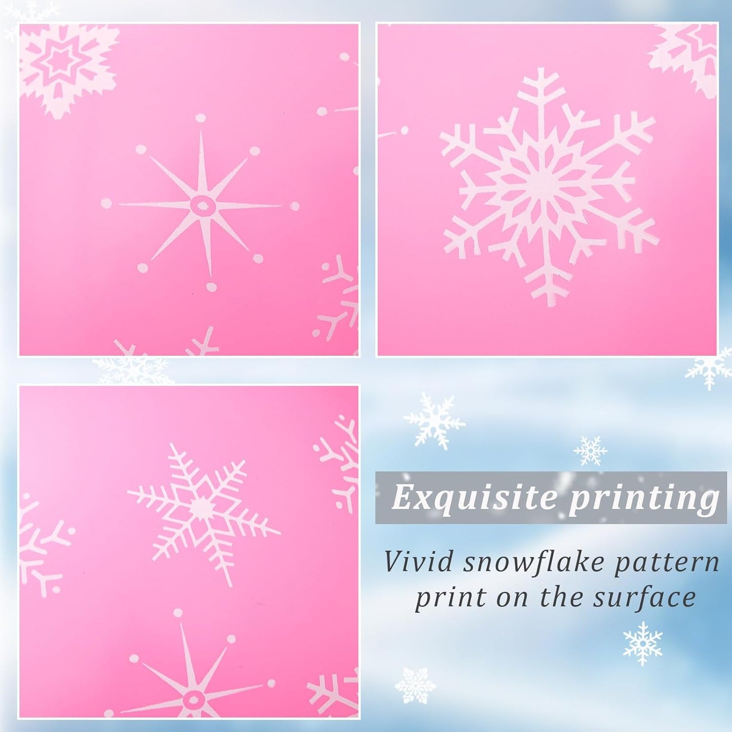 Skylety 40 Pieces Snowflake Balloons Bulk Winter Transparent Snowflake Latex Balloons for Christmas Birthday Wedding Party Decorations(Pink, Silver, Clear)