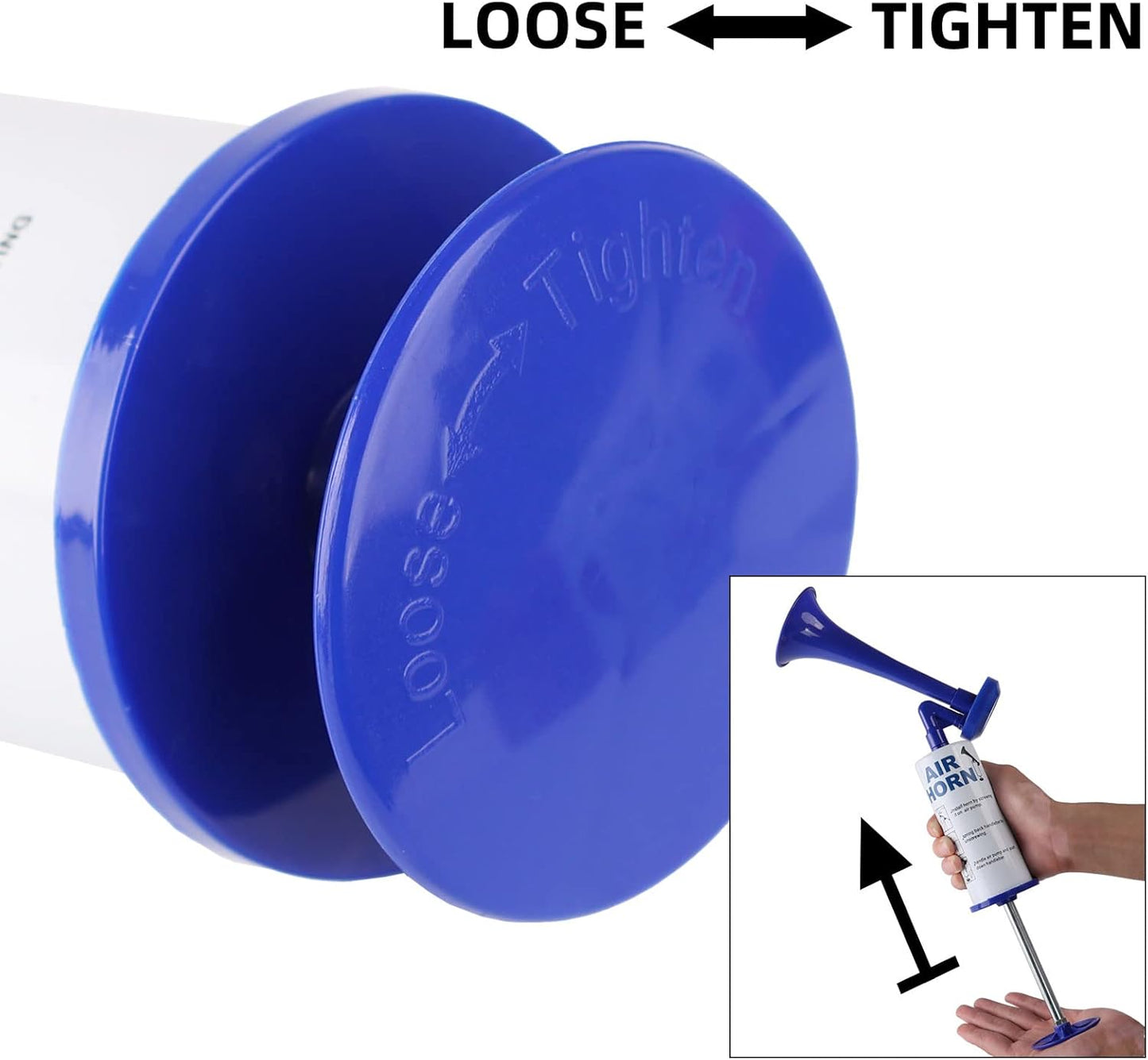 Pump Air Horn for Safety Airhorns Horn Loud Hand-held Air Horn for Boat Aluminum+ABS Loud Noise Makers for Sporting Events Graduation Parties Aggressive Animals etc. (Handheld Air horn blue)