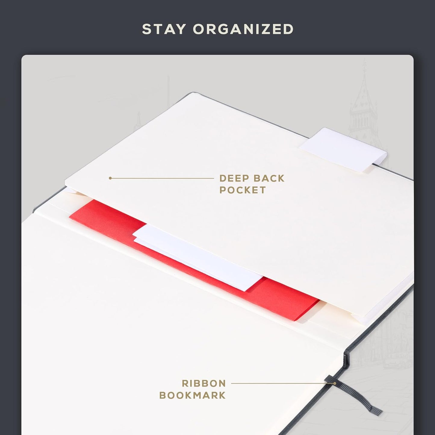 Beechmore Books A4 Sketchbook – 8.5x11 Premium Vegan Leather Bound Large Sketch Book Hardcover with 156 Thick 160gsm Perforated Ivory Pages, Blank Sketch Pad, Gift Boxed, Back Pocket, Ribbon Bookmark