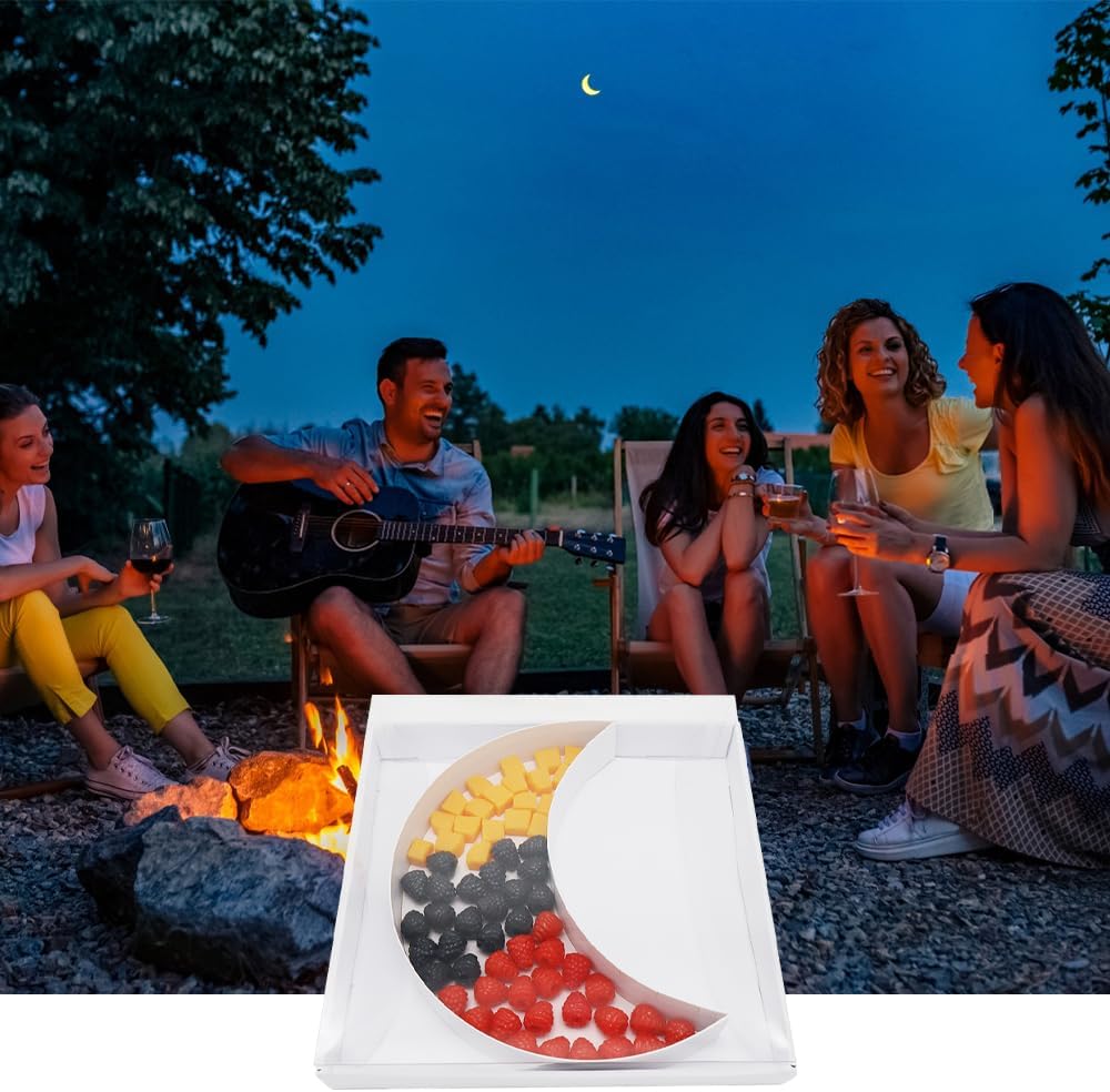 12" Fillable Cardboard Moon EID Charcuterie Gift Cupcake Box With Cover Sweets Packaging (MOON)